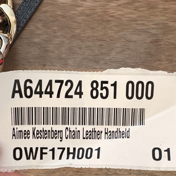 Aimee Kestenberg Leather Denim look Bag with Bold Gold Chain & Crossbody Strap - Picture 7 of 11